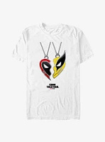 Marvel Deadpool & Wolverine Heart Friendship Necklace Extra Soft T-Shirt