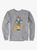 Elf Yellow Logo With Holiday Icons Sweatshirt