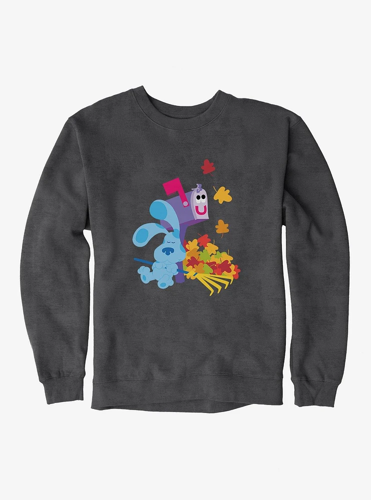 Blue's Clues Mailbox And Blue Autumn Leaves Sweatshirt