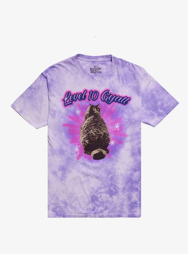 Level 10 Gyatt Cat Tie-Dye T-Shirt By Goodie Two Sleeves