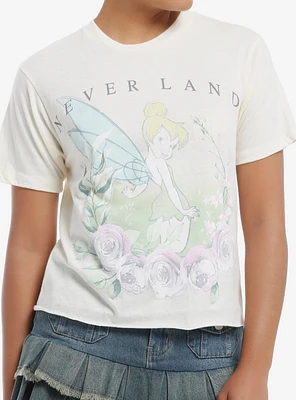 Disney Peter Pan Tinker Bell Flower Girls Crop T-Shirt