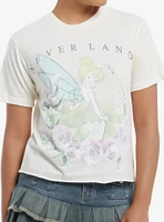 Disney Peter Pan Tinker Bell Flower Girls Crop T-Shirt