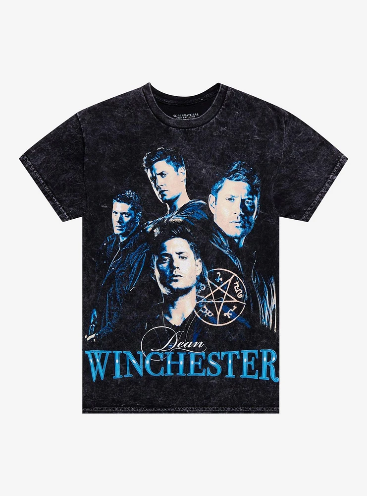 Supernatural Dean Collage Wash Boyfriend Fit Girls T-Shirt