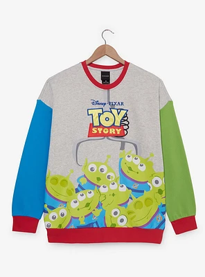 Disney Pixar Toy Story Little Green Aliens The Claw Color Block Crewneck — BoxLunch Exclusive