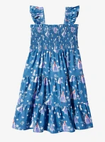 Disney Frozen Anna & Elsa Allover Print Toddler Ruffle Dress - BoxLunch Exclusive