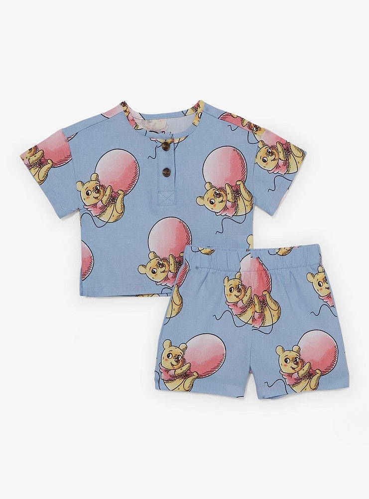 Disney Winnie the Pooh Balloon Bear Allover Print Infant Shirt & Short Set - BoxLunch Exclusive