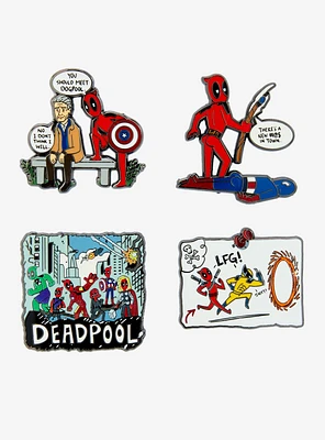 Marvel Deadpool & Wolverine Deadpool Doodle Scenes Enamel Pin Set — BoxLunch Exclusive