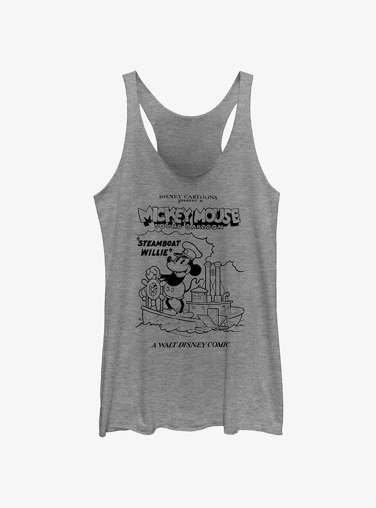 Disney Mickey Mouse Sound Cartoon Steamboat Willie Girls Tank