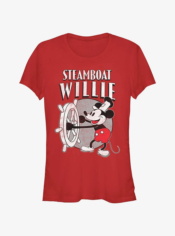 Disney Mickey Mouse Steamboat Willie Vintage Girls T-Shirt