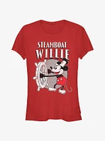 Disney Mickey Mouse Steamboat Willie Vintage Girls T-Shirt