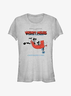 Disney Mickey Mouse And Minnie On Plane Girls T-Shirt