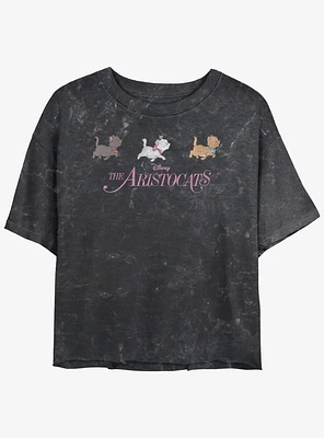 Disney The AristoCats Cats Group Girls Mineral Wash Crop T-Shirt