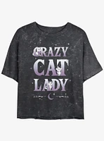 Disney The AristoCats Crazy Cat Lady Girls Mineral Wash Crop T-Shirt