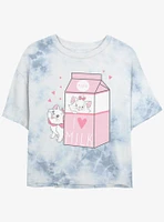 Disney The Aristocats Marie Milk Girls Tie-Dye Crop T-Shirt