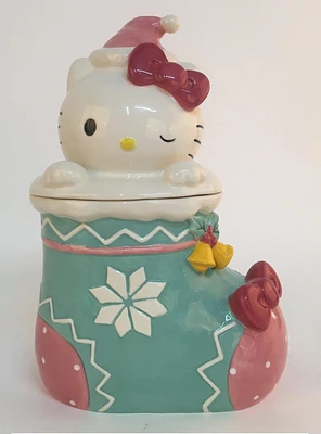 Blue Sky Hello Kitty Holiday Stocking Cookie Jar