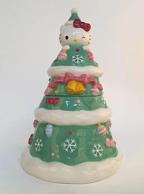 Blue Sky Hello Kitty Christmas Tree Cookie Jar