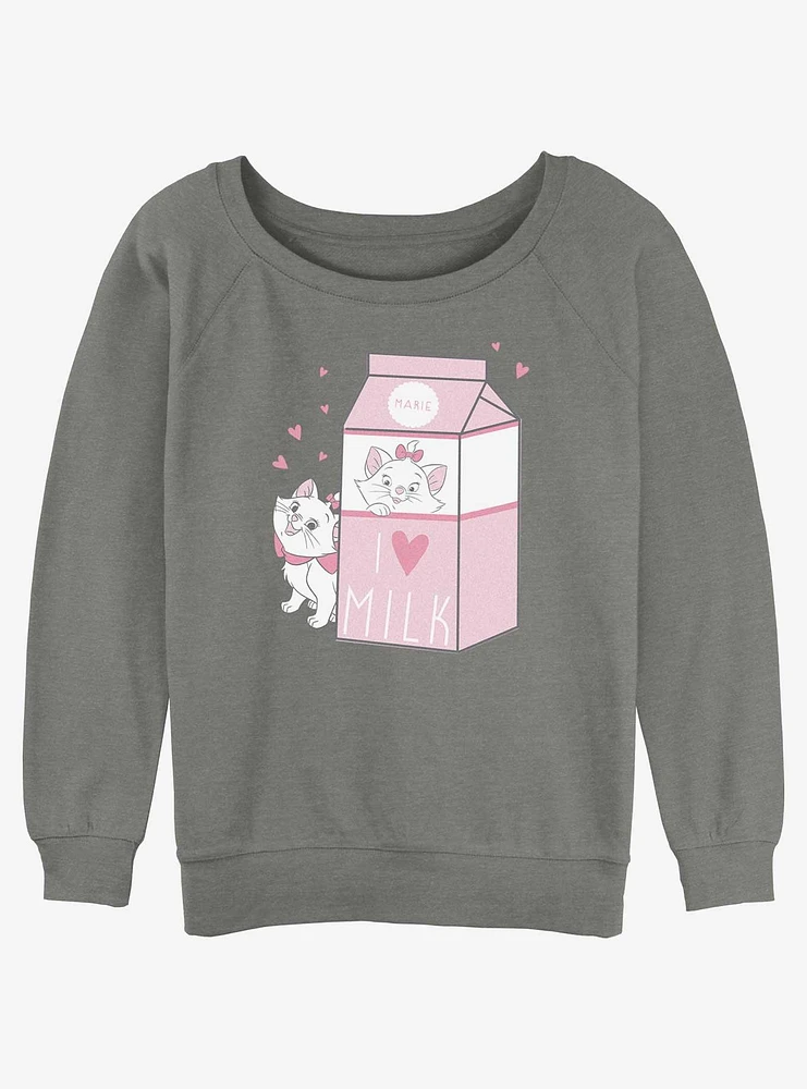 Disney The Aristocats Marie Milk Girls Slouchy Sweatshirt