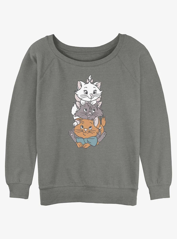 Disney The AristoCats Group Stacked Girls Slouchy Sweatshirt