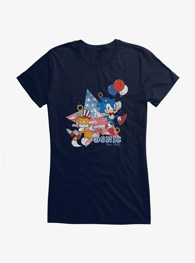 Sonic The Hedgehog Tails Fourth Of July Girls T-Shirt