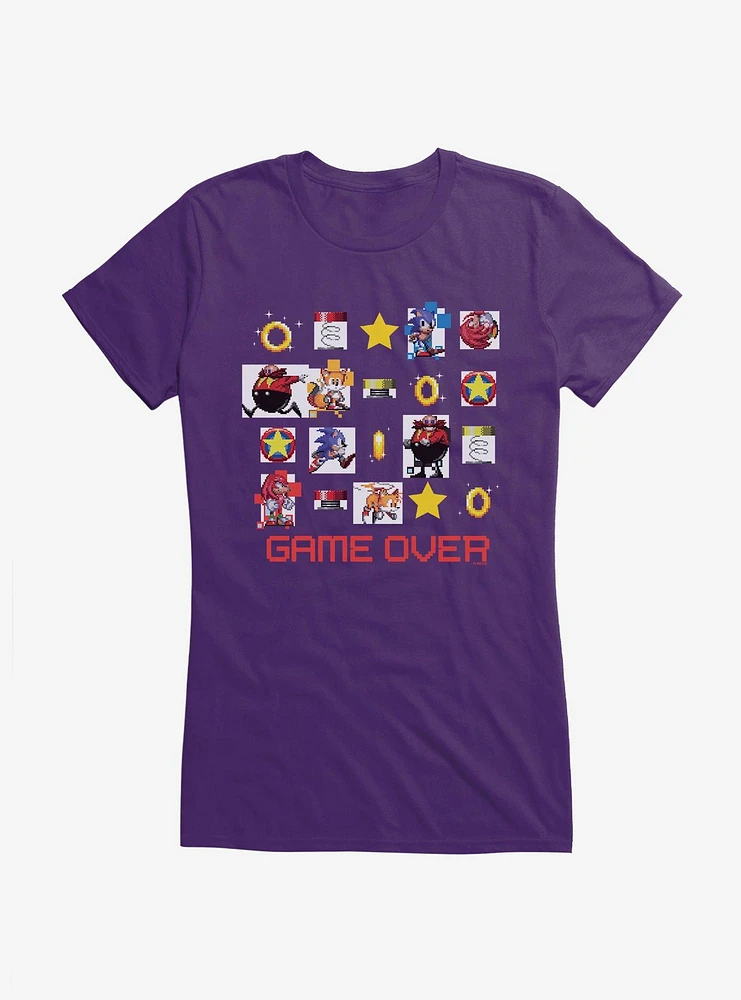 Sonic The Hedgehog Game Over Icons Girls T-Shirt