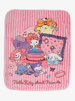 Hello Kitty And Friends Slumber Party Reversible Throw Blanket