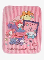 Hello Kitty And Friends Slumber Party Reversible Throw Blanket