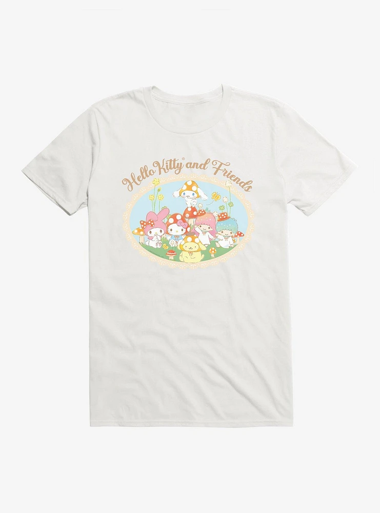 Hello Kitty And Friends Mushroom Garden Portrait T-Shirt