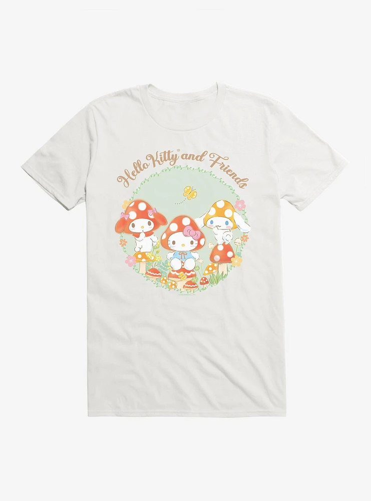 Hello Kitty And Friends Mushroom Garden Circle Portrait T-Shirt