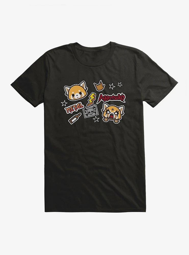 Aggretsuko Metal Gig Stickers T-Shirt