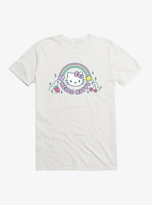 Hello Kitty Kawaii Vacation Rainbow Logo T-Shirt