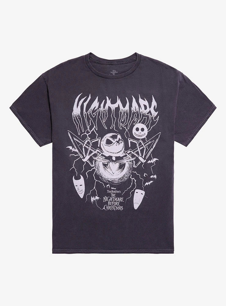 The Nightmare Before Christmas Jack Metal Dark Wash T-Shirt