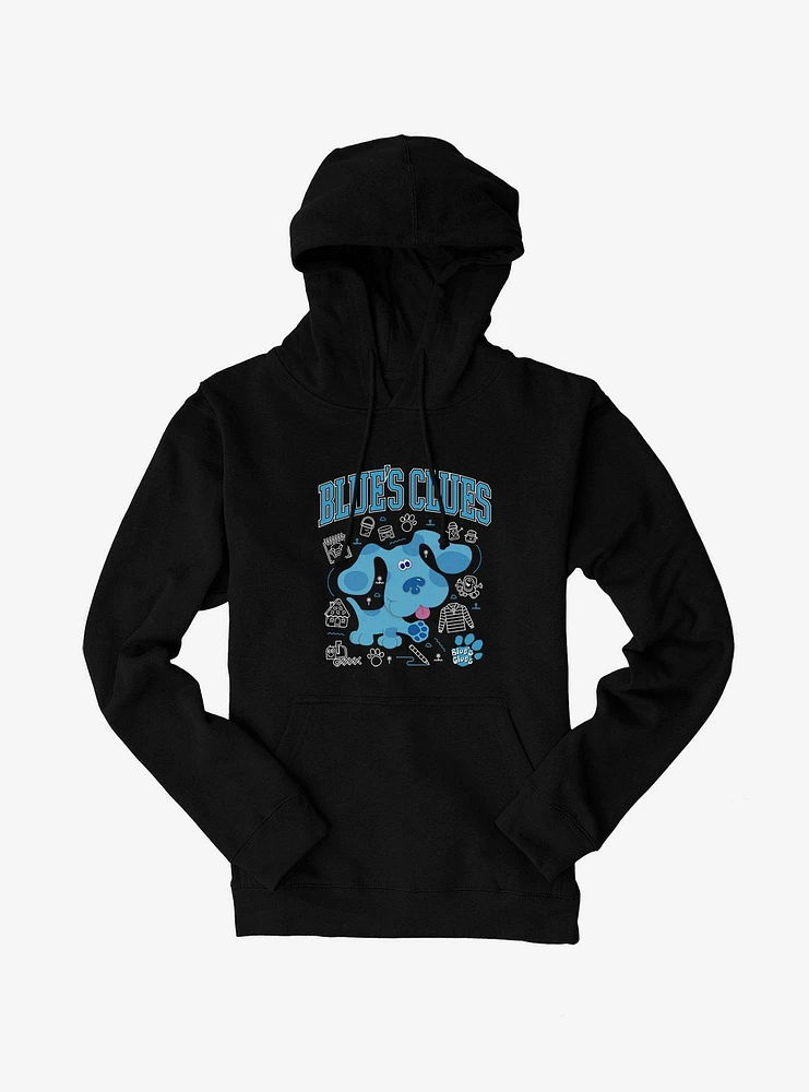 Blue's Clues Collegiate Font Icons Hoodie