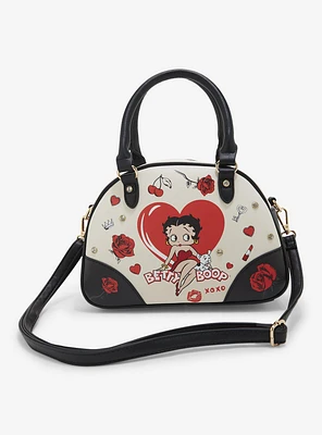 Betty Boop Art Rhinestone Bowler Handbag