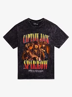 Disney Pirates Of The Caribbean: Dead Men Tell No Tales Jack Sparrow Collage Dark Wash T-Shirt