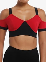 Black & Red Cold Shoulder Bralette