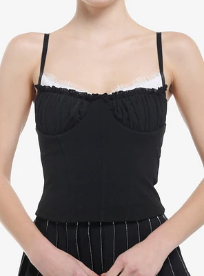 Black & White Lace Girls Bustier Top