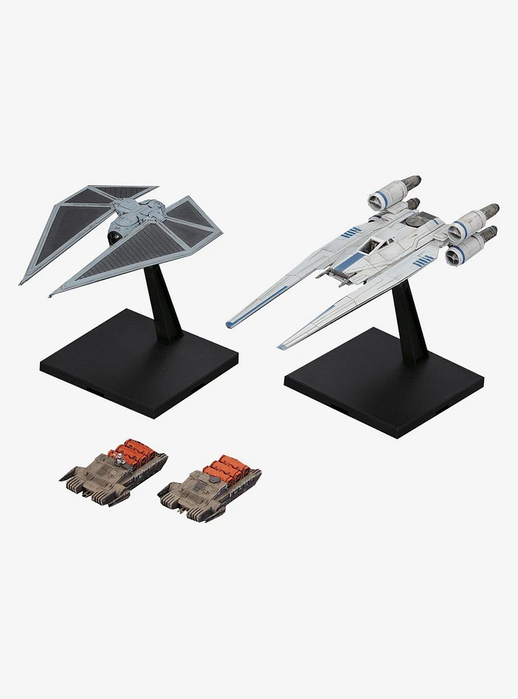 Bandai Spirits Star Wars Rogue One U-Wing Fighter & TIE Striker 1/144 Scale Model Kit Set