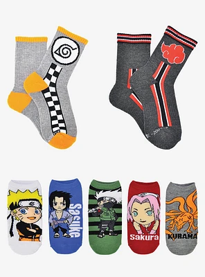 Naruto Shippuden 7 Pair Youth Socks Bundle