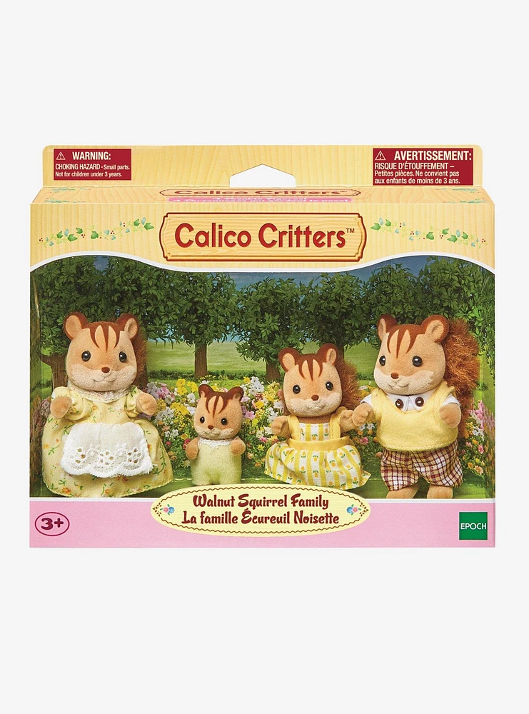 Calico Critters Walnut Squirrel Family Figure Set