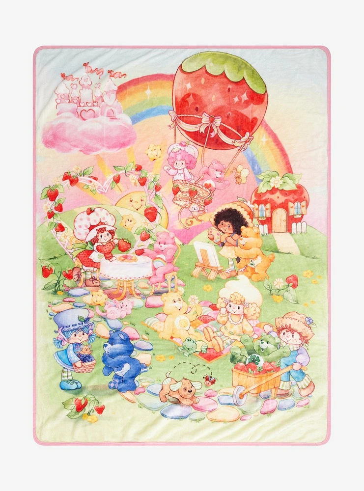 Strawberry Shortcake x Care Bears Scenic Fleece Throw