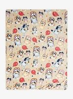 Bluey Characters Balloon Fleece Throw