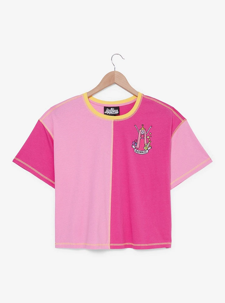 Adventure Time Princess Bubblegum Split Color Cropped Women's Plus T-Shirt - BoxLunch Exclusive