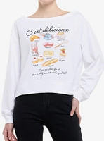 Disney Pixar Ratatouille Menu Boatneck Girls Sweatshirt