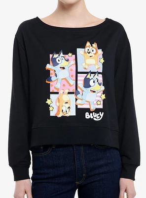 Bluey Bingo Boatneck Girls Sweatshirt