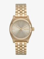 Nixon Medium Time Teller Light Gold/White Watch