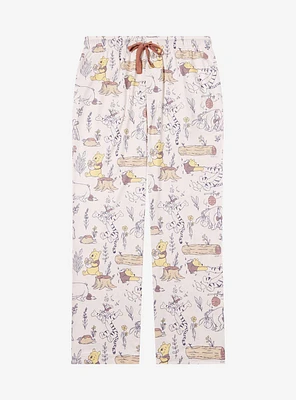 Disney Winnie the Pooh Line Art Allover Print Sleep Pants