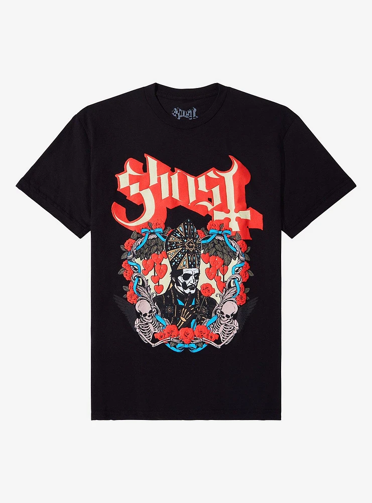 Ghost Hearts & Roses Puff Paint T-Shirt