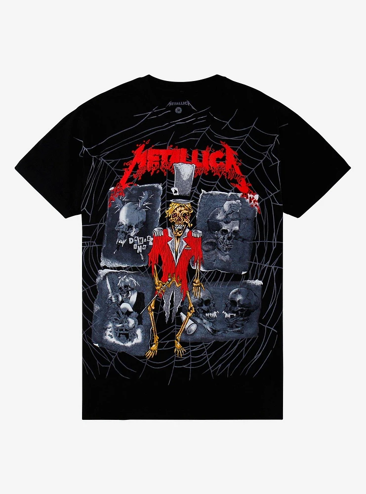 Metallica Spiderweb Playing Card Collage T-Shirt