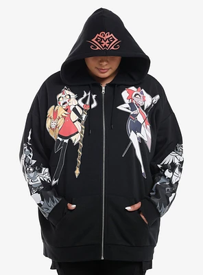 Hazbin Hotel Vaggie & Charlie Girls Oversized Hoodie Plus