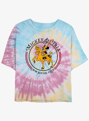 Disney Mickey Mouse And Pals Girls Tie-Dye Crop T-Shirt